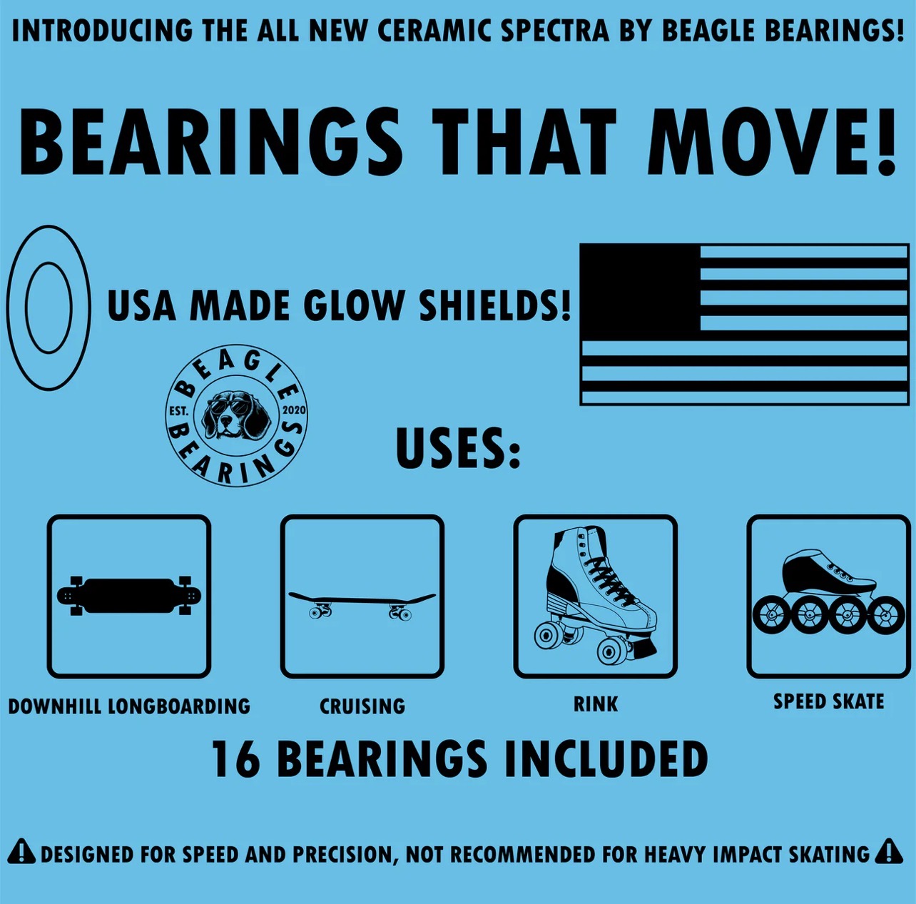 Ceramic Glow in the Dark Beagle Bearings