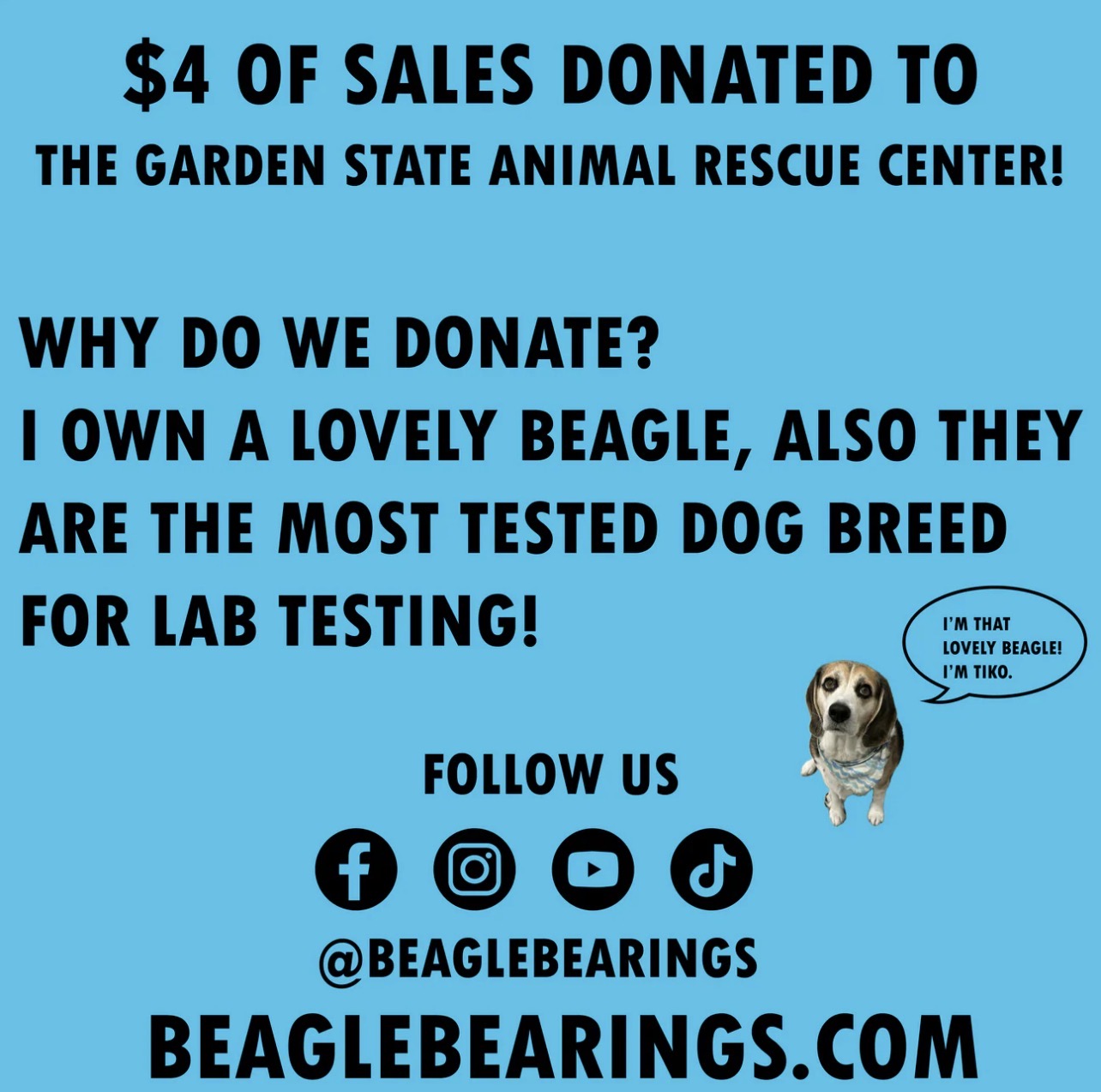 Ceramic Glow in the Dark Beagle Bearings