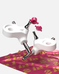 1 set with 360 pivot trucks (4 trucks/ 4 pivot cups/ 8 cushions/ 8 cushion caps/ 4 locking nuts)
