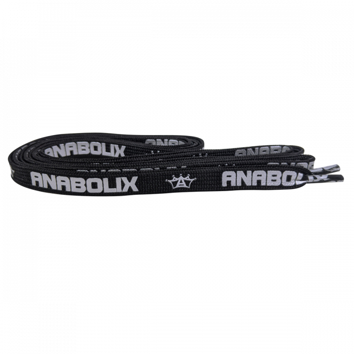 Anabolix Laces - Black With Metallic Silver Logo