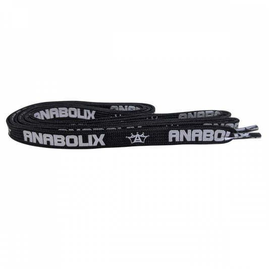 Anabolix Laces - Black With Metallic Silver Logo