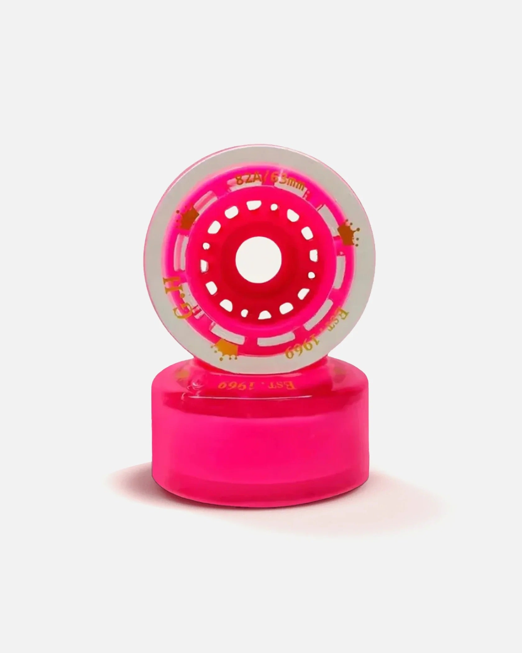 PU Clear Pink high rebound wheels 80-82A (63mm x 27.5mm)